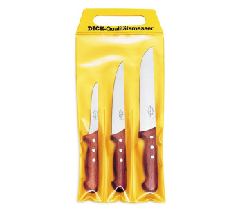Set med 3 slaktarknivar DICK Wood boner+bleeder+butcher
