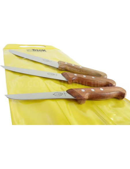 Pochette de 3 couteaux de boucher DICK Bois désosseur+saigner+boucher
