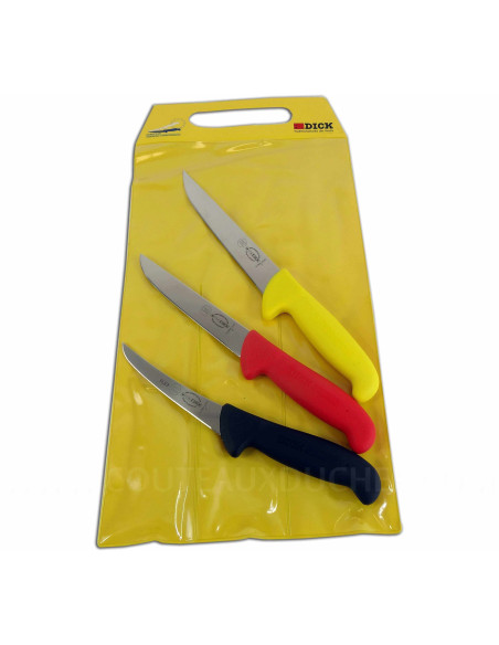 Set di 3 coltelli da macellaio DICK ERGOGRIP 1 coltello per il dissanguamento + 2 disossatori