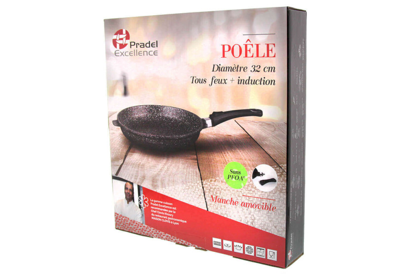 Pradel Excellence Premium 32 cm Stegepande i stenstil til alle brændere/induktion