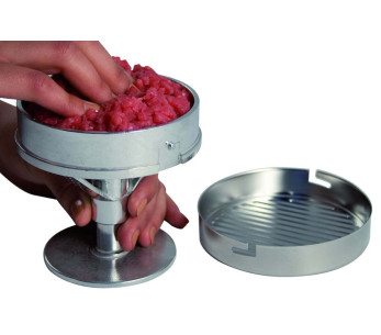 Hamburgerpresse med skyver i rustfritt stål og støpt aluminium - Diameter 10 cm 2