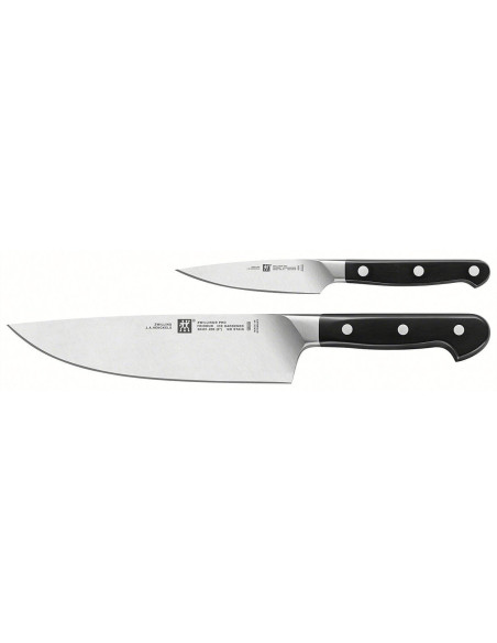 Messerset mit 2 geschmiedeten Zwilling Pro Küchenmessern - 1 Schälmesser + 1 Kochmesser