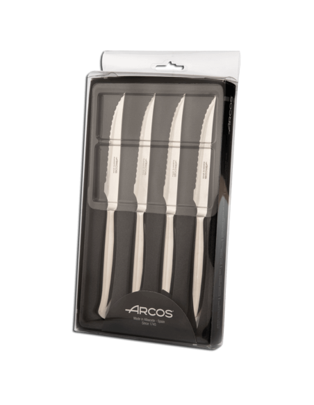 Set de cuchillos 4 cuchillos chuleteros microdentados Arcos de acero inoxidable 11cm