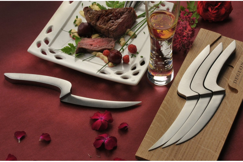 Conjunto de 4 facas para bifes Meeting Deglon em Knifeleader