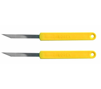 Set di 2 lame da fornaio in acciaio inox, manico giallo