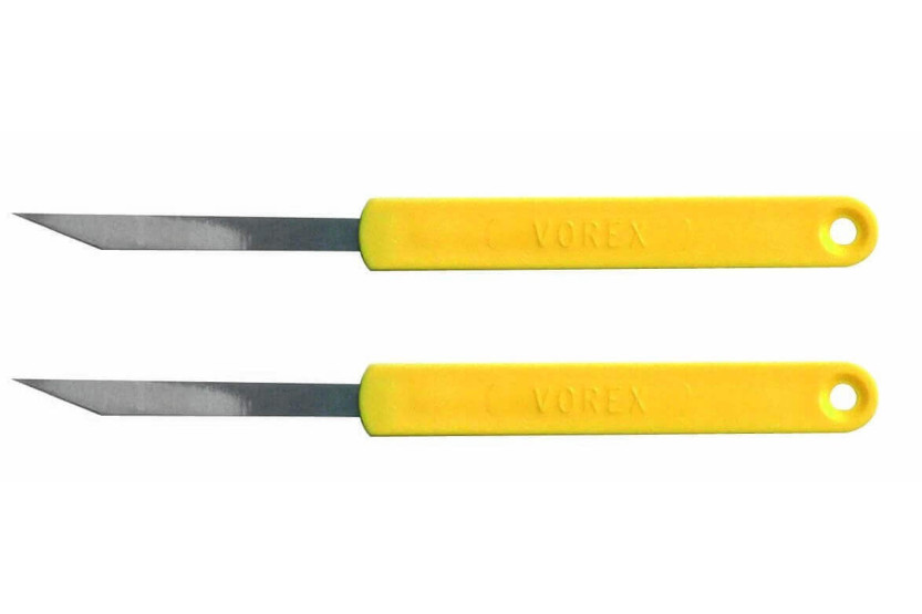 Lame de boulanger inox droite manche jaune - 2 pièces
