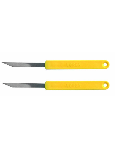 Lame de boulanger inox droite manche jaune - 2 pièces