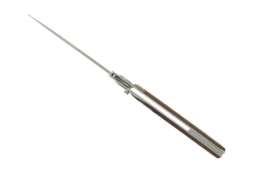 Coltello pieghevole Actilam S4 con lama forgiata e manico in acciaio/ipé da 11 cm