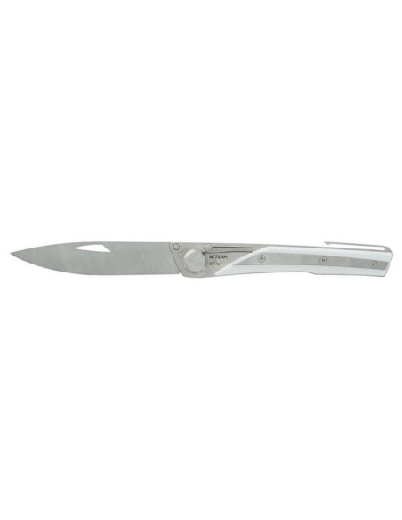 Couteau pliant Actilam S4 lame forgée manche acier/corian blanc 11cm