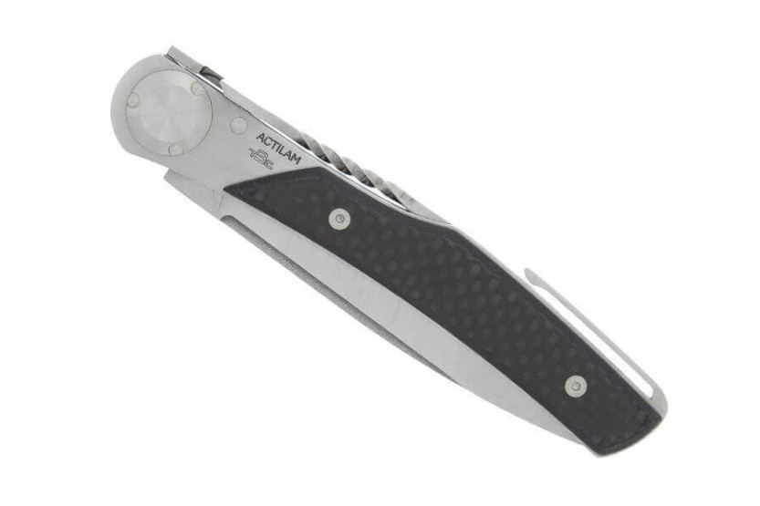 Actilam T3 coltello pieghevole lama forgiata manico in fibra di carbonio 11cm