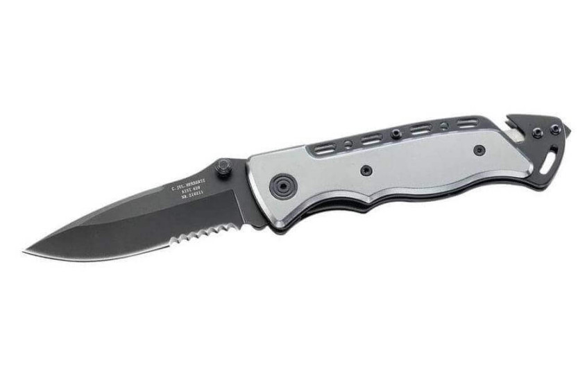 210211 lommekniv 12 cm med gråt aluminiumsskaft | Herbertz