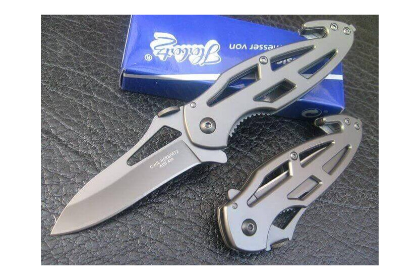 236710 Herbertz | Cuchillo plegable con rompe cristales 10cm