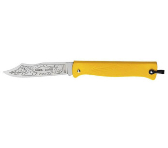Douk-Douk 815 coltello pieghevole in acciaio inox 11 cm manico in metallo cromato giallo