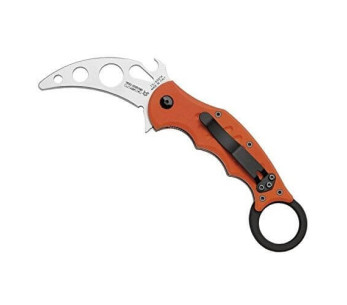 Couteau pliant FOX FX.499TK Military Training Karambit manche G10 orange 10 cm 2
