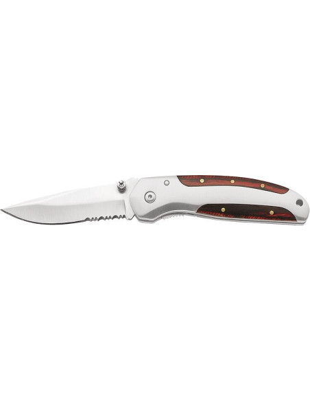 Navaja plegable Herbertz 256410 con dientes de pakka/acero inoxidable