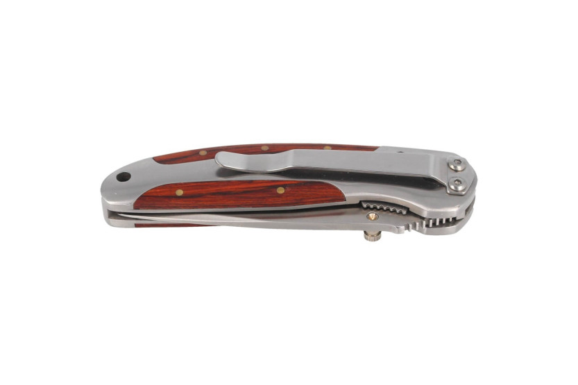 Couteau pliant Herbertz 256410 semi-denté manche inox/pakka 10cm