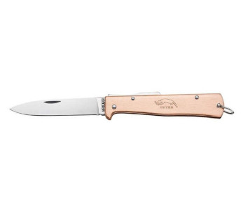 Cuchillo Mercator Otter de acero inoxidable con mango de cobre grabado