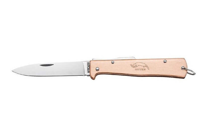 Couteau pliant OTTER Mercator acier inox manche laiton gravé 11cm