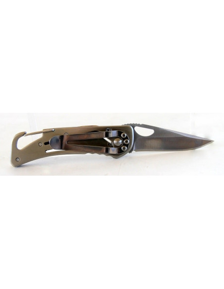 21434 - Sort FOX foldekniv Zebrano karabinhage