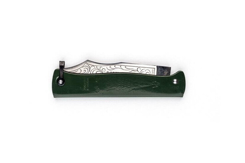 Douk-Douk 815 coltello pieghevole in acciaio inox 11 cm manico in metallo cromato verde