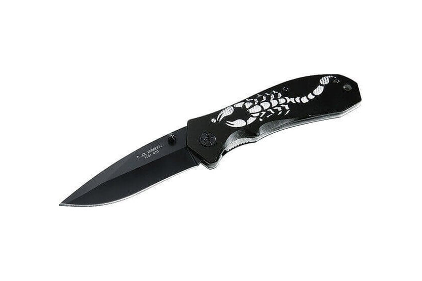 Herbertz svart fickkniv 217911 skorpionhandtag