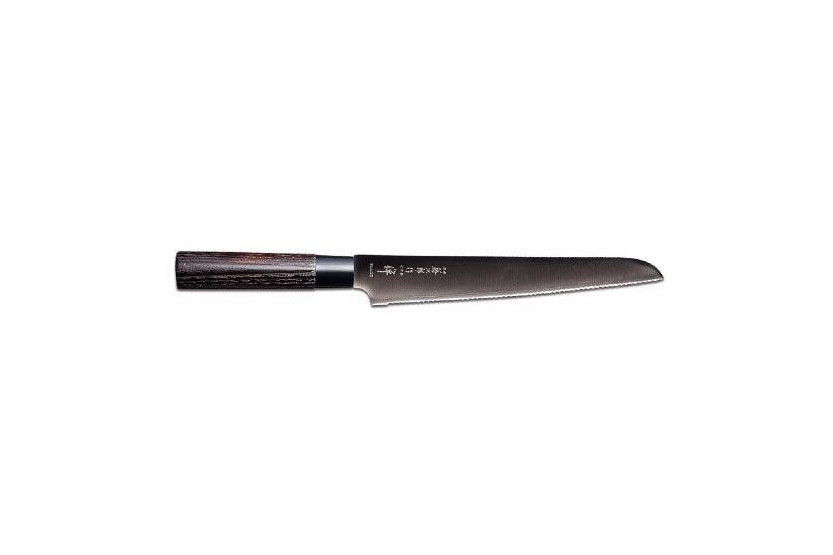 Faca Faca de pão japonesa Tojiro Zen preta, 21 cm de lâmina