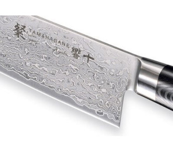 Cuchillo mondador  japonés Tamahagane Kyoto VG5 Hoja de acero Damasco 12cm 2