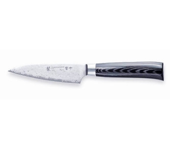 Faca para legumes japonesa Tamahagane Kyoto Lâmina em aço Damasco VG5 9cm