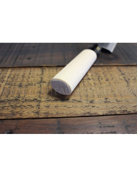 Couteau Kaisaki japonais artisanal JIKKO Betsuuchi lame 12cm en White Steel manche magnolia