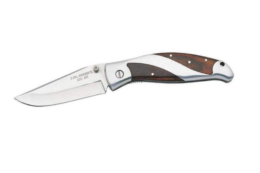 Herbertz | Navaja de bolsillo con mango de metal y madera de 11cm