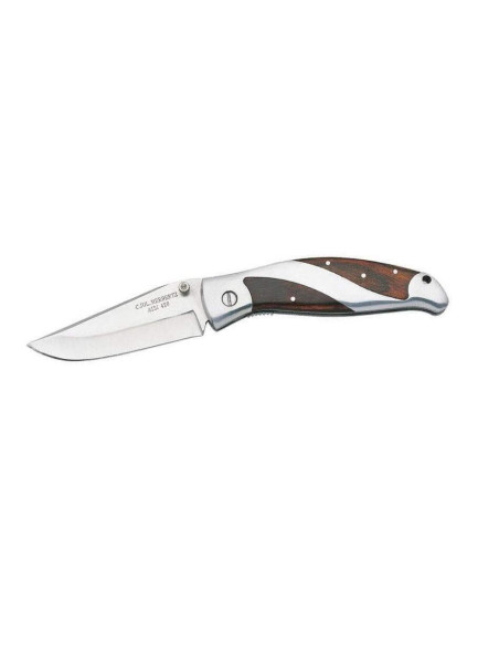 Herbertz 216211 coltello pieghevole con manico in metallo/pakka da 11 cm + custodia in legno