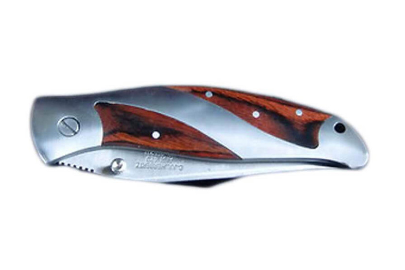 Herbertz | Navaja de bolsillo con mango de metal y madera de 11cm