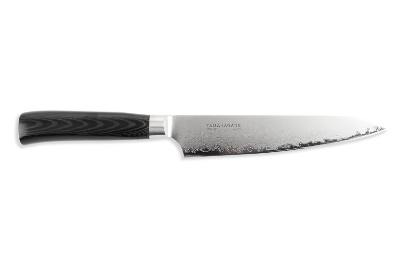 Tamahagane Kyoto 15cm VG5 hoja de acero damasco cuchillo universal japonesa