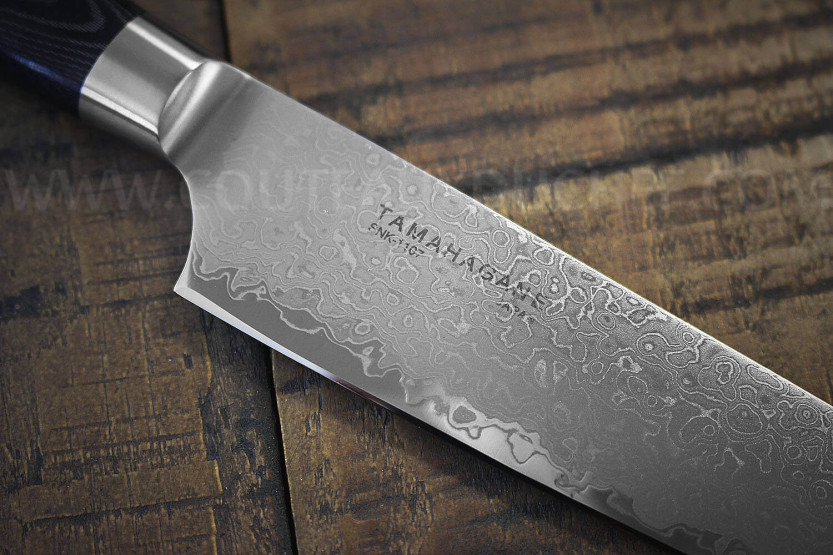 Tamahagane Kyoto Universeelmes Japans Universeelmes 15cm VG5 Damascus lemmet