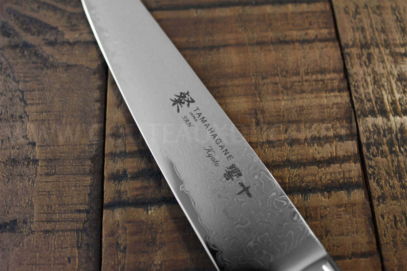 Tamahagane Kyoto 15cm VG5 hoja de acero damasco cuchillo universal japonesa