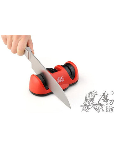Afilador de cuchillos manual doble Taidea diamante + cerámica con ventosa