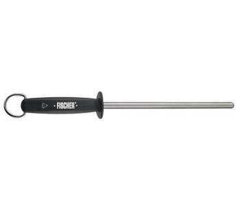 Aço de afiar profissional FISCHER com ponta redonda de diamante de 23 cm
