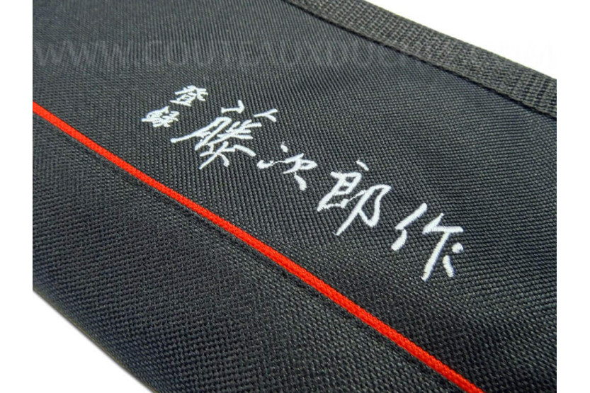 Blødt etui til 8 køkkenknive - sort nylon Tojiro