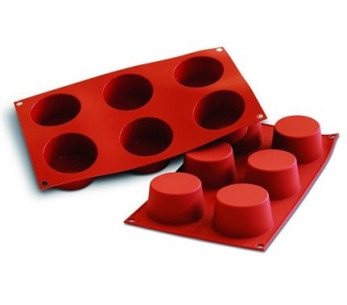 Molde ergonómico flexível de silicone 6 muffins 6,8cm
