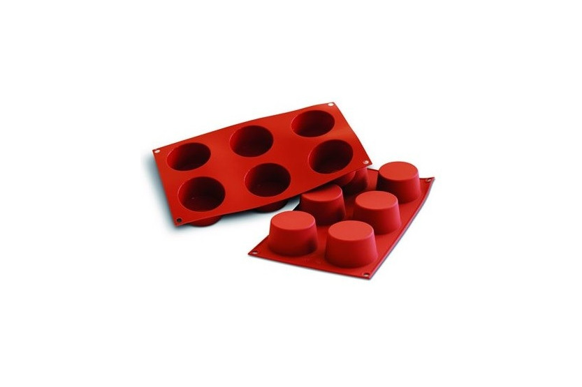Molde ergonómico flex silicona 6 magdalenas 6,8cm