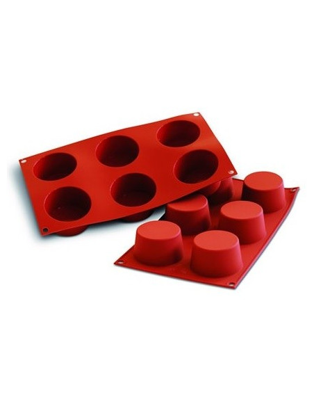Molde ergonómico flex silicona 6 magdalenas 6,8cm