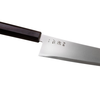 Coltello da chef gyuto giapponese artigianale Hatsukokoro Kaijin BS2 da 24 cm, in ebano 2