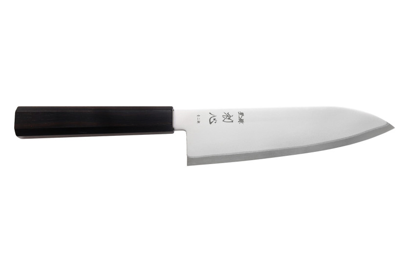 Håndlaget japansk santoku-kniv, 17 cm, Hatsukokoro Kaijin BS2, ibenholt