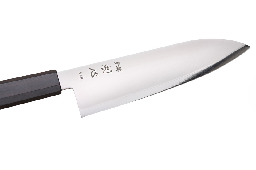 Håndlaget japansk santoku-kniv, 17 cm, Hatsukokoro Kaijin BS2, ibenholt