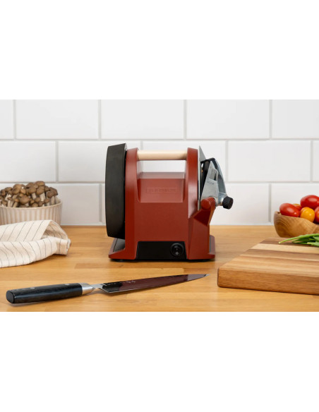 Afiladora eléctrica TORMEK T-1, roja, con muela de diamante silenciosa