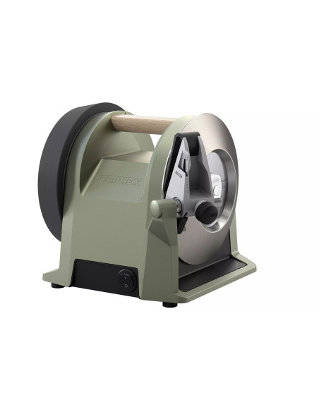 TORMEK T-1 elektrische slijpmachine, saliegroen, stille diamantslijpschijf