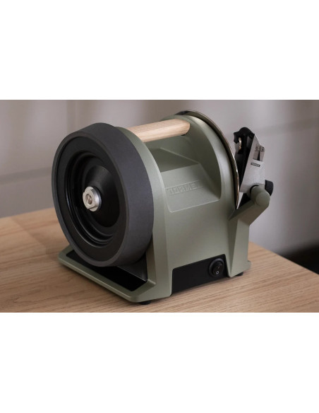 TORMEK T-1 elektrisk slipmaskin, salviagrön, tyst diamantslipskiva