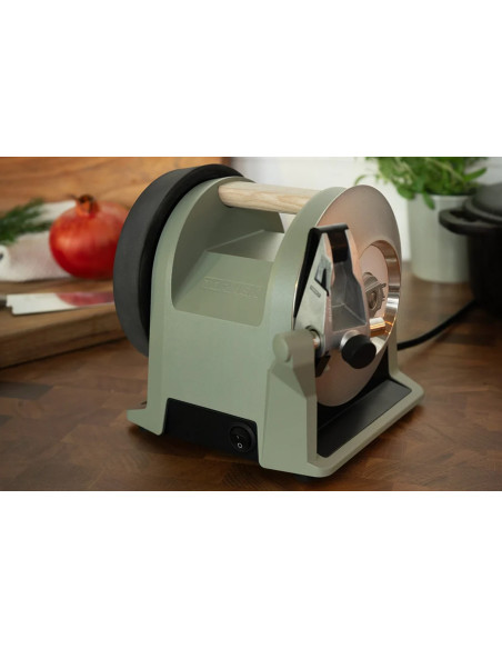 TORMEK T-1 elektrisk slipemaskin, salviegrønn, stillegående diamantslipeskive