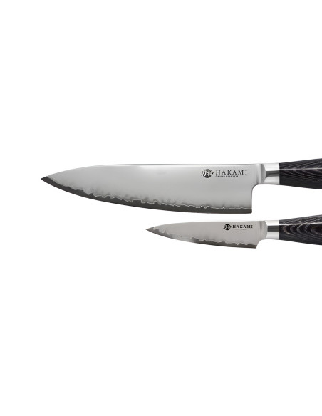 Set di coltelli Hakami Ajisai San Mai da 2 pezzi: coltello da cucina + coltello da chef