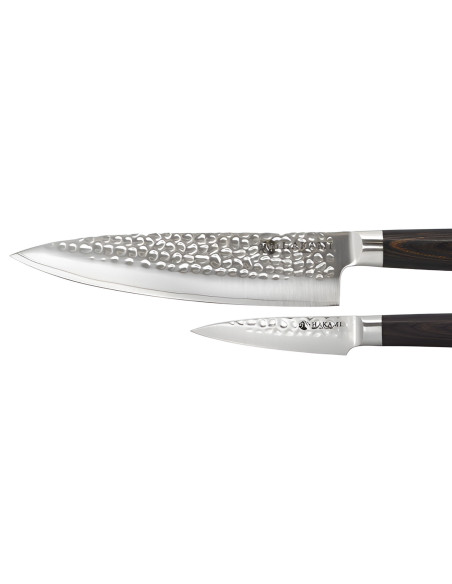 Conjunto de 2 facas Hakami Sakura: Faca de descascar + Faca de cozinheiro